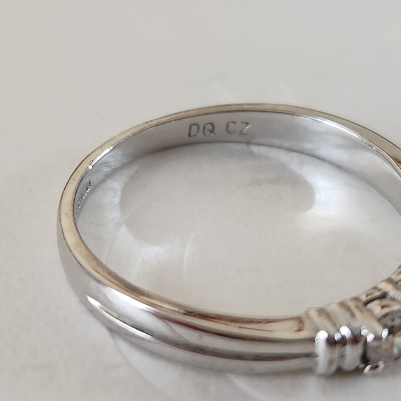 3 Stone Diamonique Band Ring - Picture 4 of 7